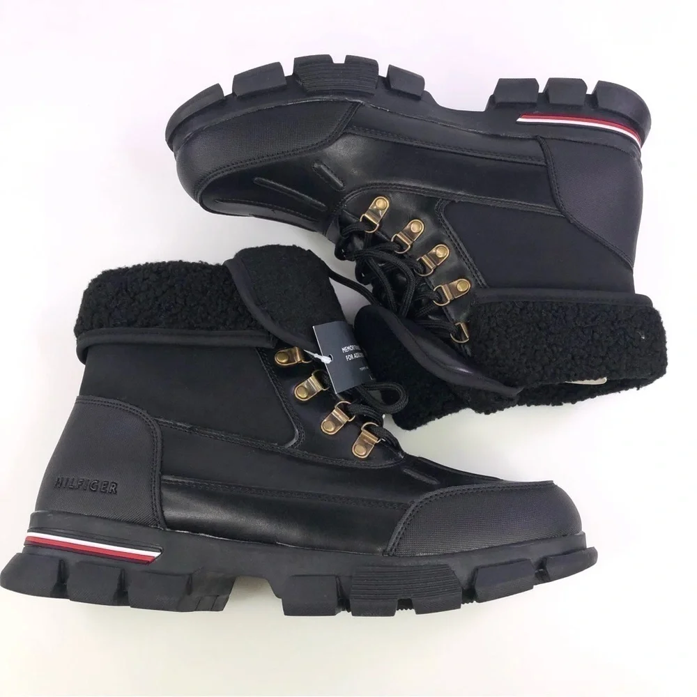 Tommy Hilfiger Men's Idan Black Multi Lace Up Boot 12M